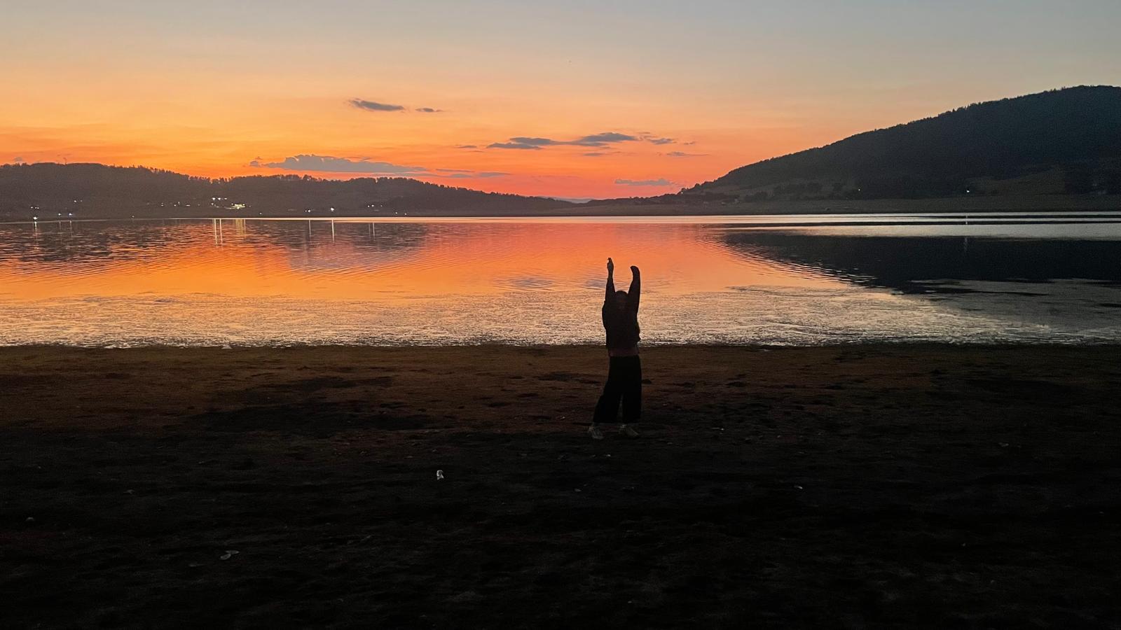 Atardecer durante el viaje